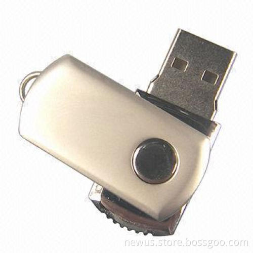 Metal Swivel USB Flash Disk, Full Capacity Original Chip, Laser Engraved or Color Printed Logos